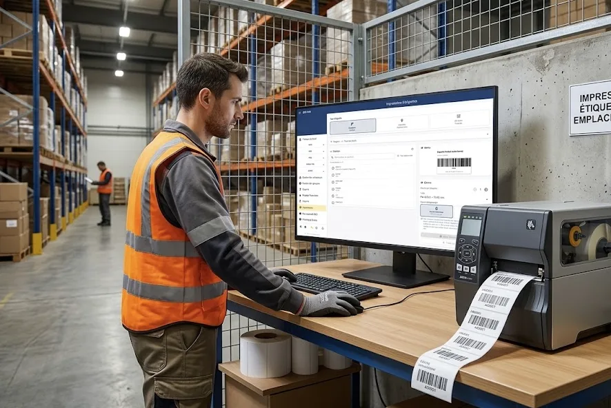 Druck von Barcode- und QR-Etiketten auf Thermodrucker